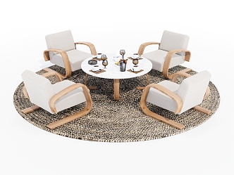 Modern Outdoor Table and Chair Outdoor Leisure Table and Chair 3d model