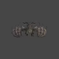 Fierce Mythical Dragon Character From Game And Film With Spiked Horns Large Wings Scaly Body