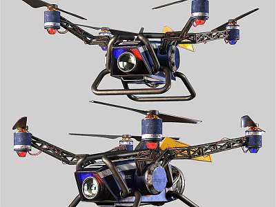 Smart Drone With Camera Propellers LED Lights And Sturdy Frame Structure Design 3d model