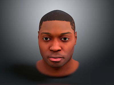 Man With Short Textured Hair And Neutral Expression In Front View Close Up Shot 3d model