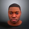 Man With Short Textured Hair And Neutral Expression In Front View Close Up Shot