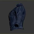 Open Front Denim Jacket With Dark Inner Layer On Minimalist Gray Background 3d model