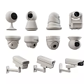 Different Types of Security Surveillance Monitoring Cameras Including Dome Bullet and PTZ Models