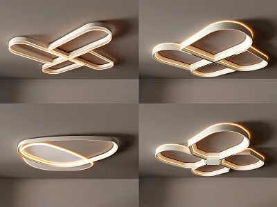 Modern Ceiling Lights With Unique Curved Design And Warm Ambient Glow 3d model