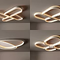Modern Ceiling Lights With Unique Curved Design And Warm Ambient Glow 3d model