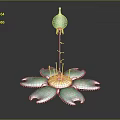 Unique Decorative Plant With Green Petals Yellow Center And Green Spherical Top Structure