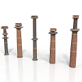 Architectural Classical Columns With Various Styles Different Designs And Ornate Details