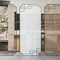New Chinese-style partition screen partition combination 3d model