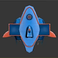 Futuristic Blue Passenger Aircraft With Red Accents And Modern 3D Floating Design Features