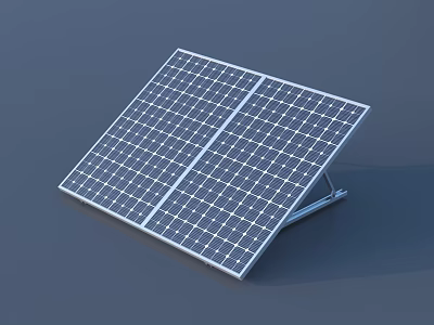 Efficient Solar Panel With Grid Design For Renewable Energy Use 3d model