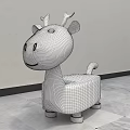 Adorable Deer Shaped Orange Fabric Children's Chair With Stable Black Legs