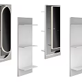Modern Design Wall Mounted Mirrors With LED Lighting And Storage Shelves 3d model
