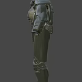 Futuristic Metallic Mechanical Armor Suit With Helmet Hoses Lights And Bolts