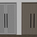 Modern Double Doors Design With Vertical Stripes And Light Wooden Panels In Interior