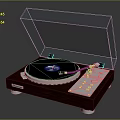 Premium Vinyl Turntable With Open Transparent Cover Wooden Base And Control Buttons