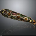 Black Hair Accessory Adorned With Colorful Floral Decorations And Intricate Details