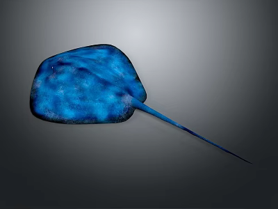 Vibrant Blue Stingray With Detailed Body Pattern And Long Tail Structure 3d model