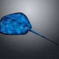 Vibrant Blue Stingray With Detailed Body Pattern And Long Tail Structure 3d model