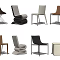 Modern Accent Chairs With Multiple Designs Different Colors And Contemporary Styles 3d model