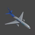 Blue Tailed Airplane Model With White Body And UAC 24 700 Markings