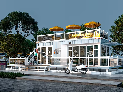 Modern container container transformation design container coffee shop 3d model