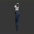 White Tank Top With Blue Jeans Casual Fashion Outfit For Daily Wear