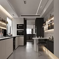 Modern Minimalist Apartment Bedroom With Open Layout Black Bed TV Wooden Floors And White Walls