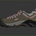 Brown And Gray Hiking Shoes With Pink Laces Non Slip Sole For Outdoor Activities