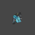 Game Movie Character With Blue Hair Glowing Yellow Eyes Dark Body Tiger Stripes Blue Lines