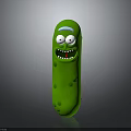Green Pickle Character Featuring Facial Organs Such As Eyes And Mouth