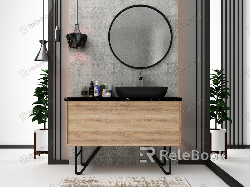 Industrial LOFT sink bathroom cabinet model