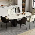 Dining table and chair 3d model