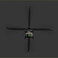 Military Helicopter Featuring Camouflage Color Scheme Main Rotor And Detailed Design