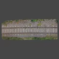 Old Train Tracks With Weathered Wooden Sleepers Gravel And Overgrown Grass In Rural Area