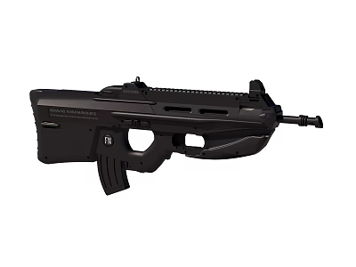 Black Modern Assault Rifle Design With Tactical Barrel Magazine And Stock 3d model