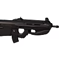 Black Modern Assault Rifle Design With Tactical Barrel Magazine And Stock