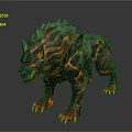 Fiery Lava Mythical Beast With Glowing Red Spikes And Volcanic Texture