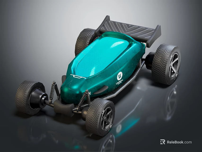 Green Space Exploration Vehicle With Off Road Wheels For Lunar Missions 3d model 