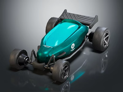 Green Space Exploration Vehicle With Off Road Wheels For Lunar Missions 3d model