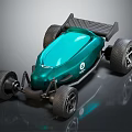 Green Space Exploration Vehicle With Off Road Wheels For Lunar Missions