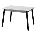 Modern Dining Table With Light Colored Top And Black Legs Design 3d model