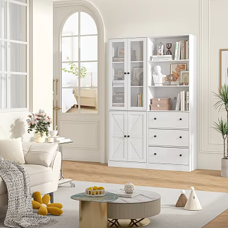 Modern living room cabinet combination ornaments 3d model