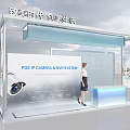 Security Technology Exhibition Booth With POE Camera NVR System And Modern 3d model