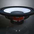 Commercial Audio Speaker Equipment Featuring Black Outer Ring White Diaphragm Red Coil And Transparent Base