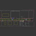 Modern Office Corridor With Dark Walls Marble Flooring Green Plants And Ceiling Light Strips