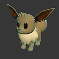 Cute 3D Cartoon Creature Character With Big Ears Brown Body And White Chest Fur