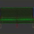Red Slatted Bench Furniture with Black Legs and Simple Classic Design