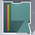 Kindergarten Play Area Interior With Green Safe Mat And Colorful Stripes