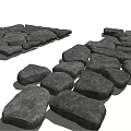 Various Shaped Gray Paving Stones For Road Facilities And Pathway Design 3d model