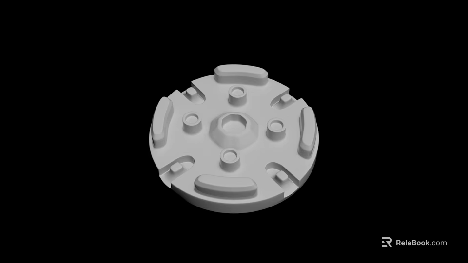 White Circular Sculpture Carving With Intricate Holes And Grooves Design 3d model 